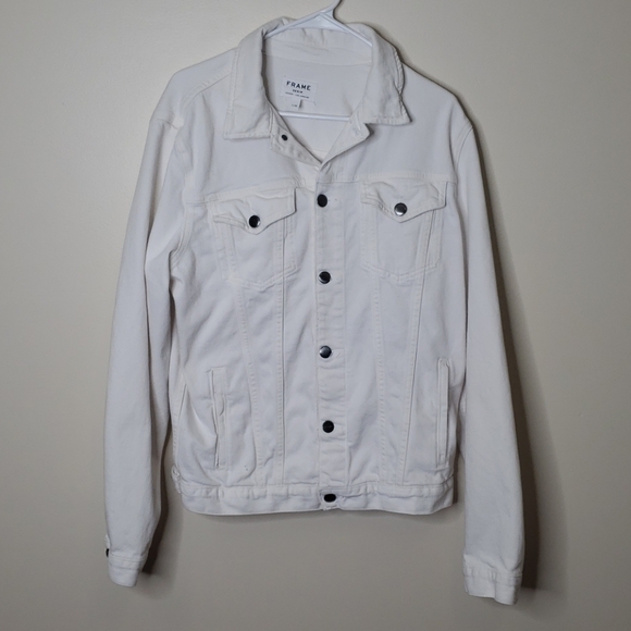 frame white denim jacket